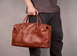 Foto van Tassen nupugo genuine leather vintage men handbag man briefcase brown business shoulder crossbody ba