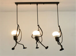 Foto van Lampen verlichting e27 creative led pendant light nordic little iron man climbing lamp restaurant be