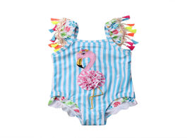 Foto van Sport en spel cute little girls flamingo tassels one piece swimsuit toddler kids baby girl bikini sw