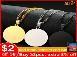 Foto van Sieraden vnox free custom engraving name love logo info coin necklaces for women man with stainless 