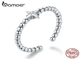 Foto van Sieraden bamoer 925 sterling silver stackable finger rings for women adjustable open ring size 6 7 8