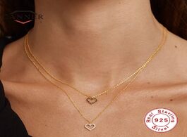 Foto van Sieraden canner real 925 sterling necklace for women trendy heart shaped diamond necklaces pendant c