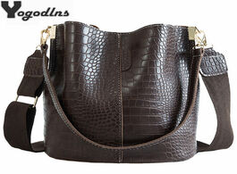 Foto van Tassen vintage casual bucket bags for women shoulder bag alligator pattern quality pu leather messen