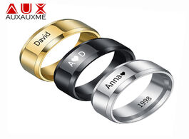 Foto van Sieraden auxauxme personlized name wedding ring stainless steel engraved names date custom jewelry f