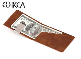 Foto van Tassen cuikca wallet for men leather slim bifold front pocket mens money clip card holder