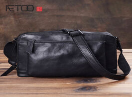 Foto van Tassen aetoo men s leather horizontal stiletto bag soft large capacity postman casual shoulder