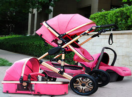 Foto van Baby peuter benodigdheden luxury stroller 3 in 1 with car seat portable reversible high landscape ho