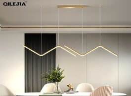 Foto van Lampen verlichting nordic chandelier gold black modern minimalist led strip bar creative personality