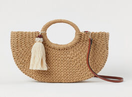 Foto van Tassen tassel accessories straw bags for women 2020 summer new fashion casual round handle thick pap