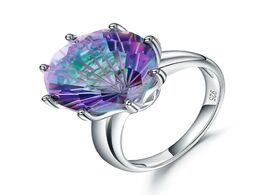 Foto van Sieraden gem s ballet classic round colorful rings natural rainbow mystic quartz ring 925 sterling s