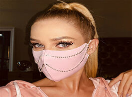 Foto van Sieraden unisex fashion shiny rhinestone tassel face mask jewelry for women simple sexy nightclub pa