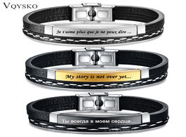 Foto van Sieraden customizable leather bracelets for men women name text logo engraving stainless steel casua