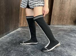 Foto van Schoenen woman boots long tube socks shoes 2020 new female fashion flat for women basket winter snea