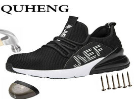 Foto van Schoenen quheng men safety work shoes boots anti smashing deodorant all season and women breathable 