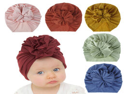 Foto van Baby peuter benodigdheden headband hat bowknot print cotton stretchy turban infant head wrap beanie 