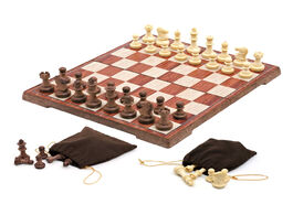 Foto van Speelgoed 3 in 1 chess set wooden game backgammon checkers indoor travel folding chessboard pieces c
