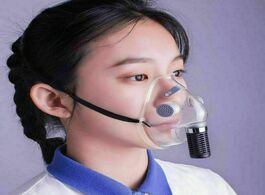 Foto van Beveiliging en bescherming 1 set reusable half face mask transparent respirator silicone anti drople