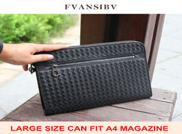 Foto van Tassen men s clutch bag 100 genuine leather large capacity a4 luxury brand woven business simple sty
