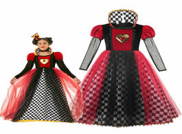 Foto van Baby peuter benodigdheden muababy halloween party queen cosplay dress for girls red plaid gown child