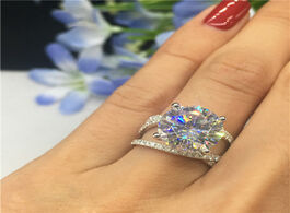 Foto van Sieraden trendy luxury 925 sterling silver wedding rings for women unique round design zircon romant