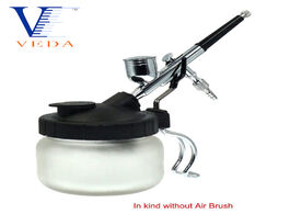 Foto van Gereedschap airbrush cleaning pot stabilizer bottles holder paint station glass jar filter frosted w