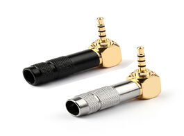 Foto van Elektronica new arrival 2.5mm 4 pole trrs male plug jack gold plated 90 degree angle audio connector