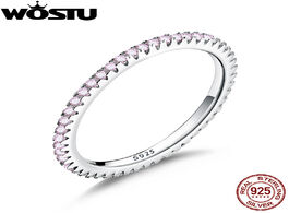 Foto van Sieraden wostu genuine 100 925 sterling silver simple geometric round single stackable finger rings 