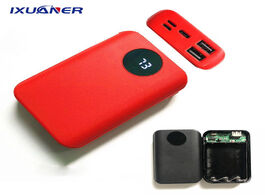 Foto van Telefoon accessoires new portable dual usb diy powerbank case 3x18650 battery charging digital displ