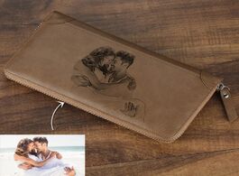 Foto van Tassen photo wallet men s personalized custom pattern engraving long section leather picture letteri