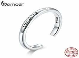 Foto van Sieraden bamoer 925 sterling silver sunshine engrave adjustable finger rings for women stackable kor