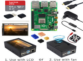Foto van Computer raspberry pi 4 model b case power supply 64gb sd card heatsink optional 3.5 inch touch scre