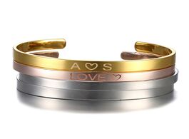 Foto van Sieraden personalized stainless steel custom bracelet bangle free engrave fashion gold silver color 