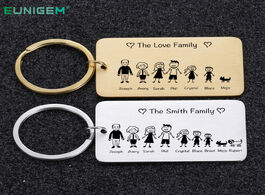 Foto van Sieraden family love cute keychain engraved the smith for parents children present keyring bag charm
