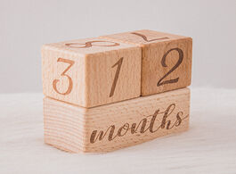 Foto van Baby peuter benodigdheden 1set milestone memorial monthly wooden block photography month sticke newb