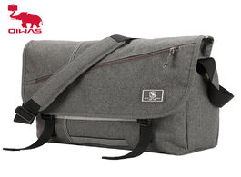 Foto van Tassen oiwas 15 inch laptop men sling bags fashion business travel shoulder bag s canvas briefcase m