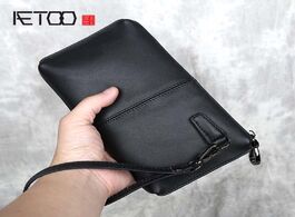 Foto van Tassen aetoo clutch men s leather soft high end long zipper wallet casual retro first layer cowhide 