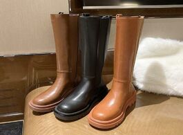 Foto van Schoenen 2020 fashion women chunky knee length boots woman shoes autumn brand designer chelsea femal