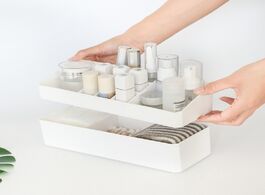 Foto van Huis inrichting makeup organizer storage box saving space desktop office cosmetic skin care jewelry 