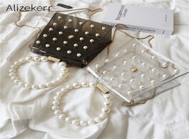 Foto van Tassen clear pvc jelly bag 2019 women summer new korean chain transparent pearl handle messenger fas