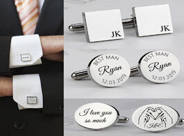 Foto van Sieraden personalized man cufflinks stainless steel shirt cuff button custom wedding gifts mens