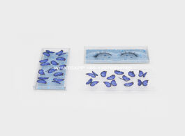 Foto van Schoonheid gezondheid royal blue butterfly lashes cases with tray custom lashbox logo 3d laser print