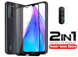 Foto van Telefoon accessoires 2 in 1 protective glass for xiaomi redmi note 8t tempered on 8 pro 8a note8 t n