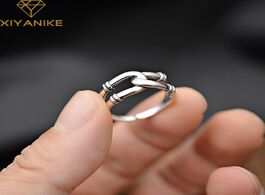 Foto van Sieraden xiyanike 925 sterling silver engagement rings vintage irregular geometric handmade finger j