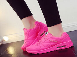 Foto van Schoenen nkuskad women s chunky sneakers 2020 fashion platform lace up pink vulcanize shoes womens f