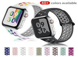 Foto van Horloge silicone strap for apple watch band 38mm 42mm accessories breathable sport wrist belt bracel