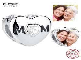 Foto van Sieraden eleshe mother s day gift 925 sterling silver mom heart custom photo charms bead fit bracele