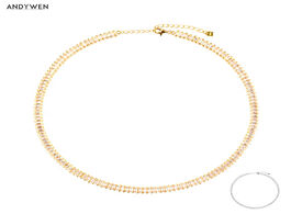 Foto van Sieraden andywen 100 925 sterling silver 40cm long chain luxury zircon cz choker necklace charm pend