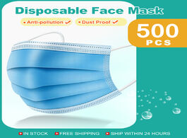 Foto van Beveiliging en bescherming disposable masks 3 layer non woven face mask anti dust mouth protection b