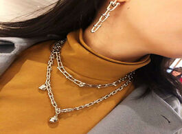 Foto van Sieraden s925 sterling silver jewelry u shape chain ball lock pendant necklaces for women valentine 