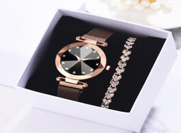 Foto van Horloge 2pcs watch bracelet set luxury women watches starry sky magnet buckle fashion rhinestone wri